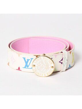 Louis Vuitton Ceinture Belt White Multicolor Gold